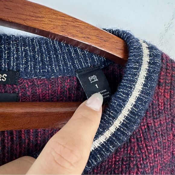 Scotch & Soda Nomadic Dreamer Lace Up Sweater in Burgundy - Picture 8 of 11